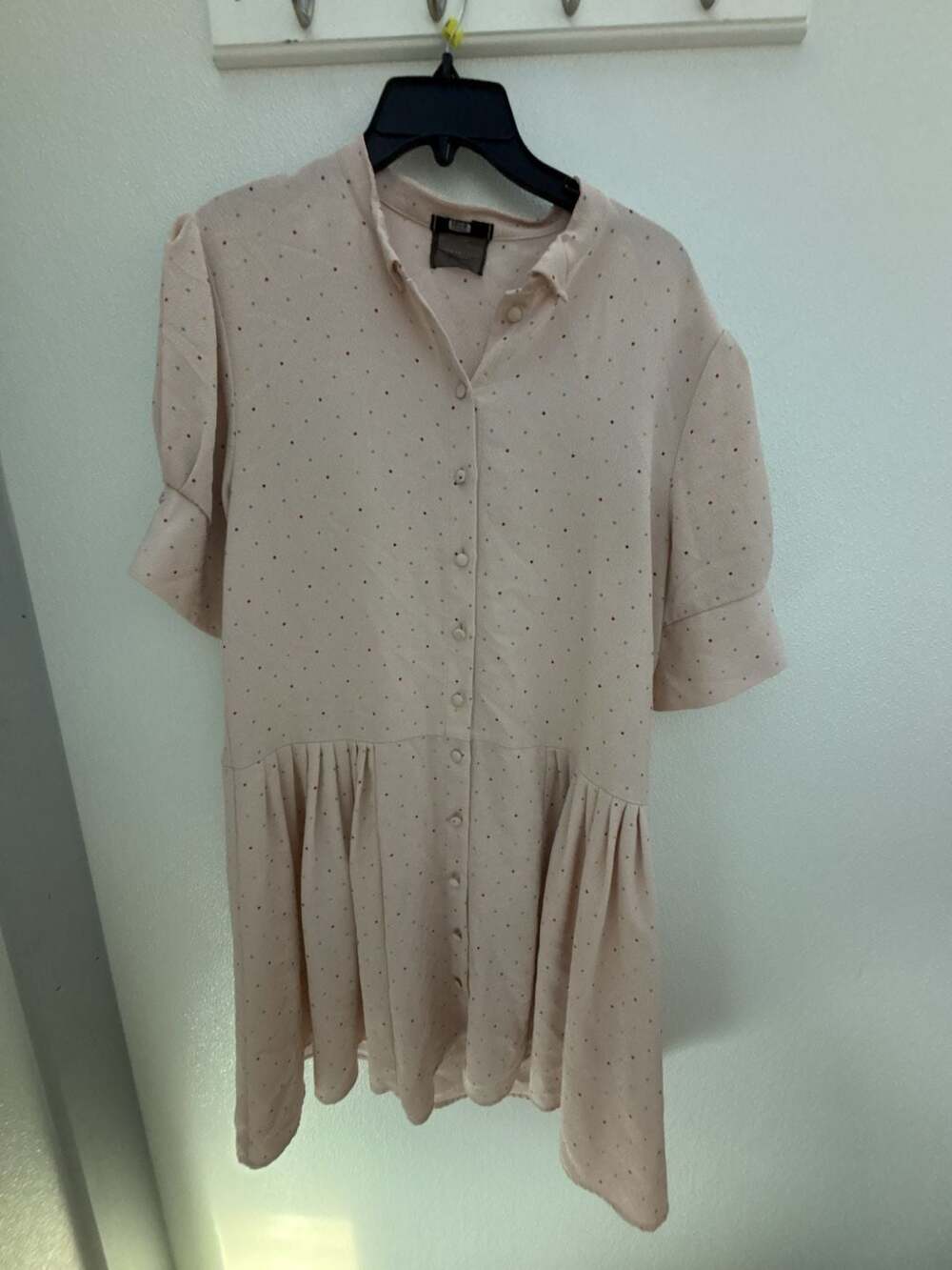 Deborah Lyons Polka Dot Button Down Mini Dress